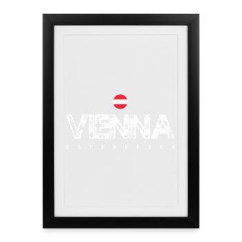 Vena Österreich Distressed Logo - Framed poster (27 × 37 cm) - black - Front