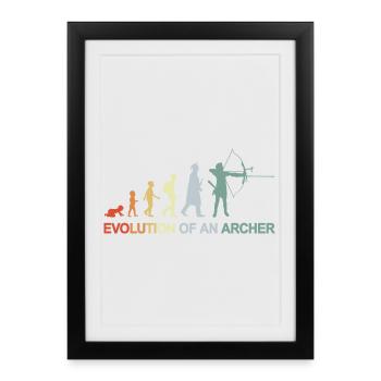 Évolution des archers - Affiche encadrée (27 × 37 cm) - noir - Devant