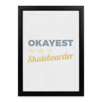 D’accord Skateboarder - Affiche encadrée (27 × 37 cm) - noir - Devant