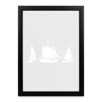 Voilier - Affiche encadrée (27 × 37 cm) - noir - Devant