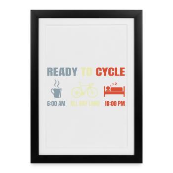 Horaire des cyclistes - Affiche encadrée (27 × 37 cm) - noir - Devant