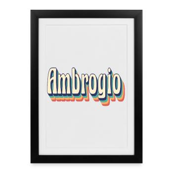 Ambrogio t-shirt retro vintage t-shirt gift - Framed poster (27 × 37 cm) - black - Front