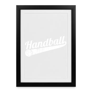 Drôle de handball - Affiche encadrée (27 × 37 cm) - noir - Devant