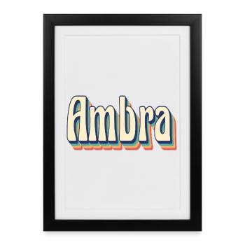 Vintage rétro ambre T-Shirt T-Shirt idée cadeau - Affiche encadrée (27 × 37 cm) - noir - Devant