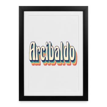 Vintage Retro Arcibaldo T-Shirt Gift T-Shirt - Framed poster (27 × 37 cm) - black - Front