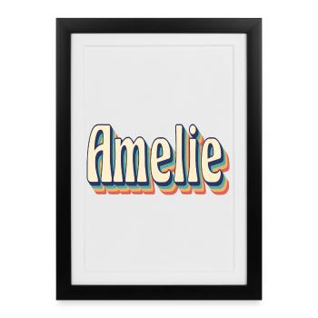 T-shirt cadeau vintage rétro Amélie - Affiche encadrée (27 × 37 cm) - noir - Devant