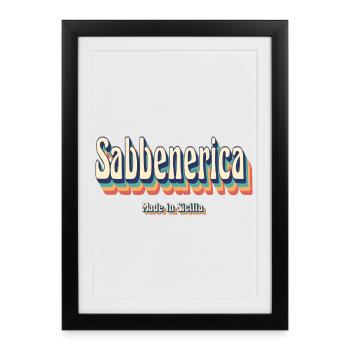 T-shirt Sicilia sabbenerica Salutation sicilienne - Affiche encadrée (27 × 37 cm) - noir - Devant