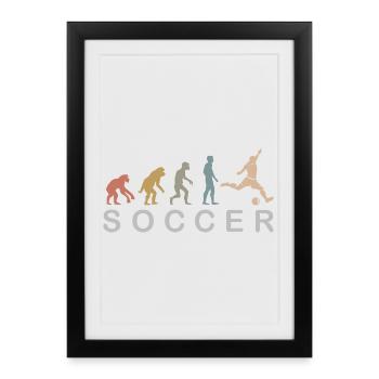 Soccer Evolution Retro Colors Soccer Player Icon - Framed poster (27 × 37 cm) - black - Front