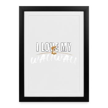 J’adore mon Wauwau - Affiche encadrée (27 × 37 cm) - noir - Devant
