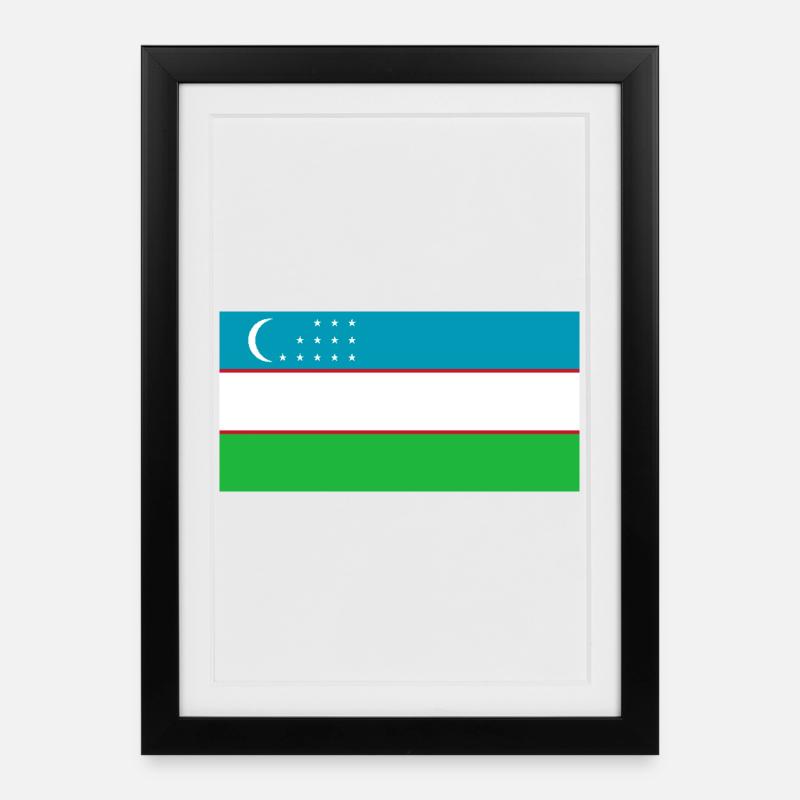 Usbekistan - Gerahmtes Poster (27 × 37 cm) - Schwarz