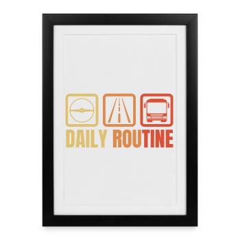 Bus driver daily routine - Framed poster (27 × 37 cm) - black - Front