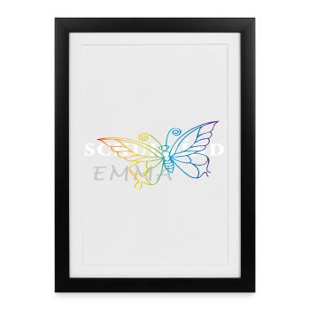 Écolière Emma - Affiche encadrée (27 × 37 cm) - noir - Devant