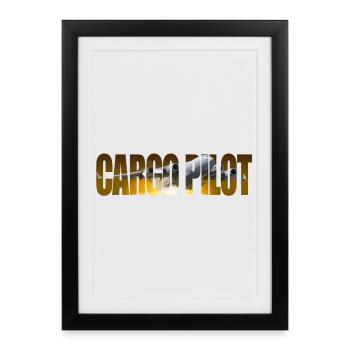Pilote cargo C-17 - Affiche encadrée (27 × 37 cm) - noir - Devant
