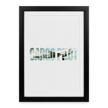 Pilote cargo C-46 - Affiche encadrée (27 × 37 cm) - noir - Devant