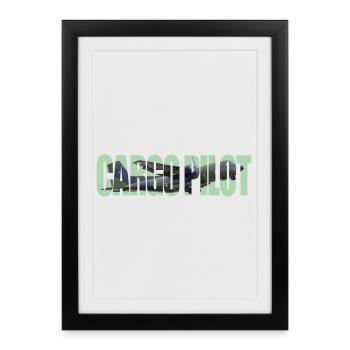 Pilote cargo C-160 - Affiche encadrée (27 × 37 cm) - noir - Devant
