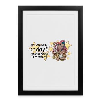 Inspirational Teen Girl with Colourful Hair - Framed poster (27 × 37 cm) - black - Front