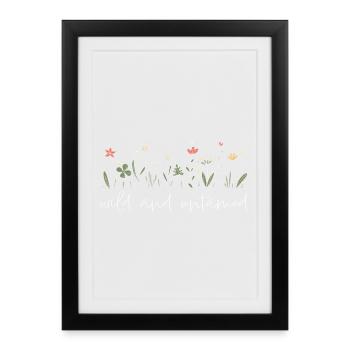 Sauvage et indompté - Dicton des fleurs des prés - Affiche encadrée (27 × 37 cm) - noir - Devant