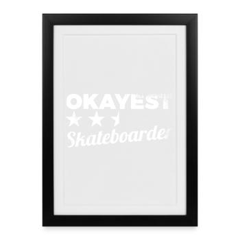 Average skateboarder - Framed poster (27 × 37 cm) - black - Front