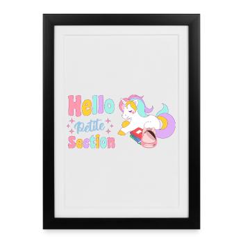 Hello Petite Section Rentrée Scolaire Maternelle - Affiche encadrée (27 × 37 cm) - noir - Devant