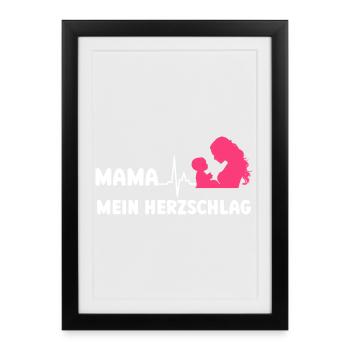 MAMAN MON RYTHME DE COEUR Future maman drôle - Affiche encadrée (27 × 37 cm) - noir - Devant