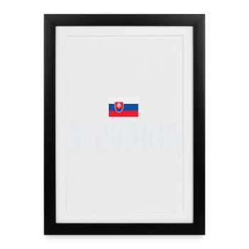 Drapeau slovaque, patriote slovaque - Affiche encadrée (27 × 37 cm) - noir - Devant