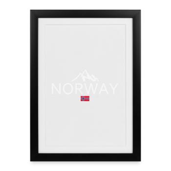 Norway - Norge - Norwegen - Flagge - Skandinavien - Gerahmtes Poster (27 × 37 cm) - Schwarz - Vorne