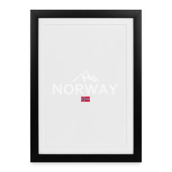 Norway - Norge - Norwegen - Flagge - Skandinavien - Gerahmtes Poster (27 × 37 cm) - Schwarz - Vorne