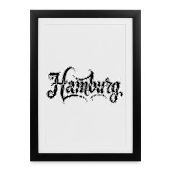 Lettrage de Hambourg avec détails gothiques - Affiche encadrée (27 × 37 cm) - noir - Devant