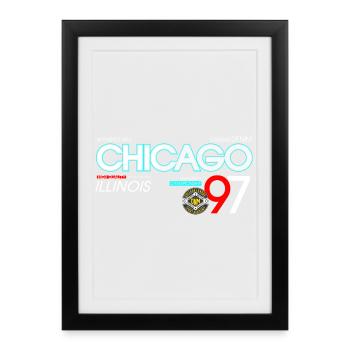 Chicago Sport City Typography Design - Framed poster (27 × 37 cm) - black - Front