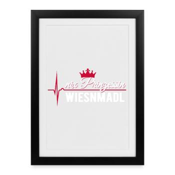 Nix Prinzessin - Wiesnmadl - Cadeau - Affiche encadrée (27 × 37 cm) - noir - Devant