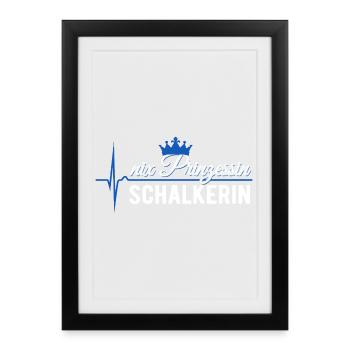 Nix Prinzessin - Schalkerin - ECG Pulse Cadeau - Affiche encadrée (27 × 37 cm) - noir - Devant