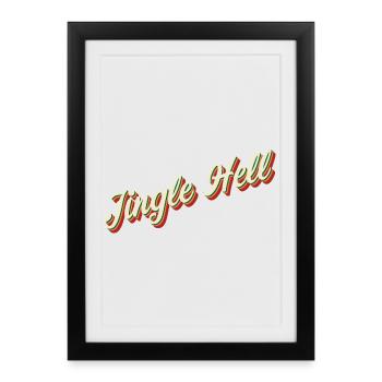 Jingle Hell Conception de Noël - Affiche encadrée (27 × 37 cm) - noir - Devant