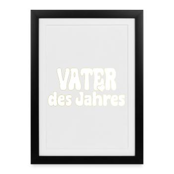 Father of the Year Award Design - Framed poster (27 × 37 cm) - black - Front