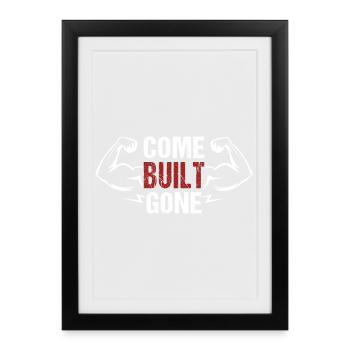 Bodybuilding Fitness Vintage Gym Athleten Workout - Gerahmtes Poster (27 × 37 cm) - Schwarz - Vorne