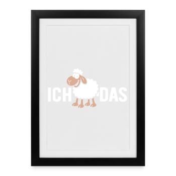 Je suis un mouton - jeu de mots avec mouton - Affiche encadrée (27 × 37 cm) - noir - Devant