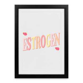 MÉNOPAUSE À L'ŒSTROGÈNE - Affiche encadrée (27 × 37 cm) - noir - Devant