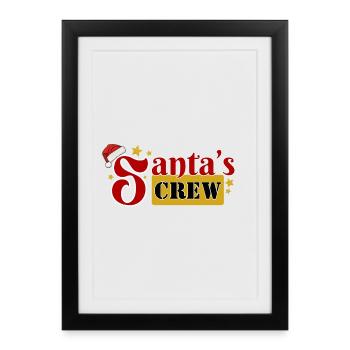L’équipage du Père Noël motif familial foncé - Affiche encadrée (27 × 37 cm) - noir - Devant