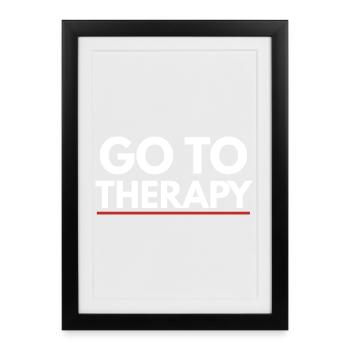 Go To Therapy Mental Health Awareness - Framed poster (27 × 37 cm) - black - Front