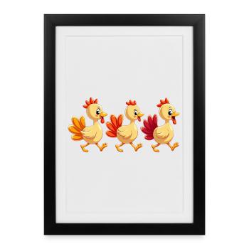 Bébé dinde de Thanksgiving - Affiche encadrée (27 × 37 cm) - noir - Devant