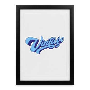 Vintage Blue - Framed poster (27 × 37 cm) - black - Front