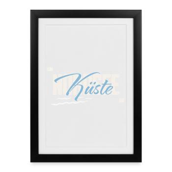 Mer du Nord - Côte - Affiche encadrée (27 × 37 cm) - noir - Devant