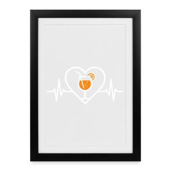 Spritz Heart Orange Cocktail Aperitif Glass - Framed poster (27 × 37 cm) - black - Front