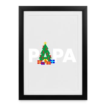 Papa Sapin de Noël - Affiche encadrée (27 × 37 cm) - noir - Devant