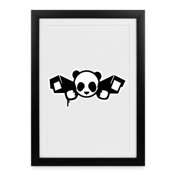 Surveillance Panda – Urban Graphic Style - Framed poster (27 × 37 cm) - black - Front