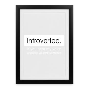 introvert - Framed poster (27 × 37 cm) - black - Front
