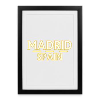 Madrid – Espagne - Affiche encadrée (27 × 37 cm) - noir - Devant