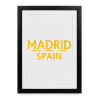 Madrid – Espagne - Affiche encadrée (27 × 37 cm) - noir - Devant