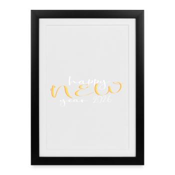 Happy New Year 2026 - Affiche encadrée (27 × 37 cm) - noir - Devant