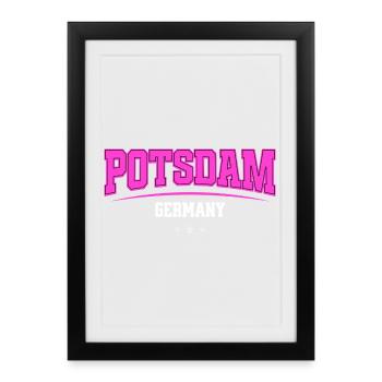 Style universitaire urbain de Potsdam, Allemagne - Affiche encadrée (27 × 37 cm) - noir - Devant