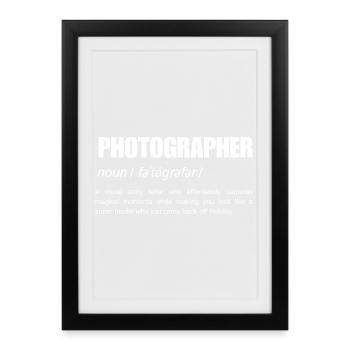 Photographer funny noun definition - Framed poster (27 × 37 cm) - black - Front